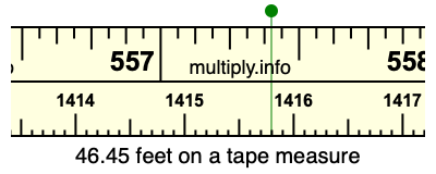 46.45 feet on a tape measure