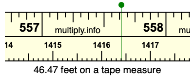 46.47 feet on a tape measure