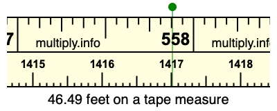 46.49 feet on a tape measure