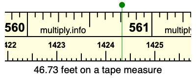 46.73 feet on a tape measure