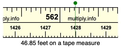46.85 feet on a tape measure