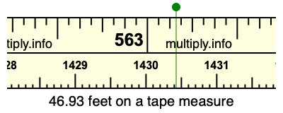 46.93 feet on a tape measure
