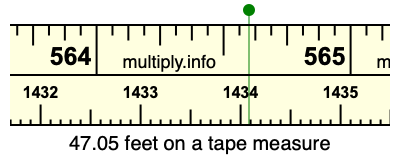 47.05 feet on a tape measure