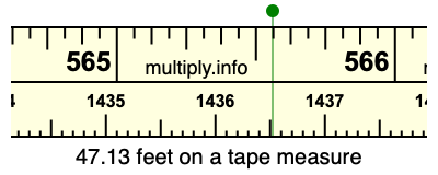 47.13 feet on a tape measure