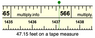47.15 feet on a tape measure