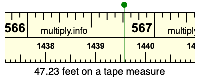 47.23 feet on a tape measure
