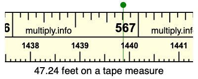 47.24 feet on a tape measure