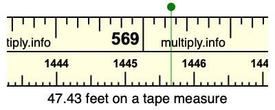 47.43 feet on a tape measure