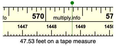 47.53 feet on a tape measure