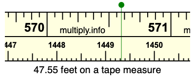 47.55 feet on a tape measure