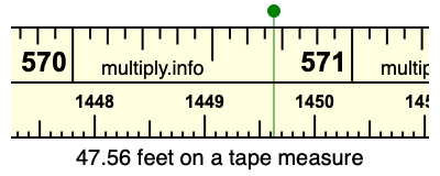 47.56 feet on a tape measure