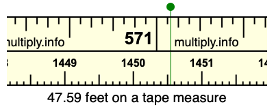 47.59 feet on a tape measure