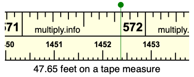 47.65 feet on a tape measure