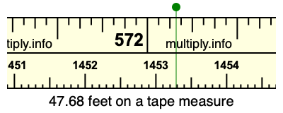 47.68 feet on a tape measure