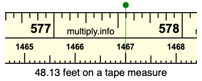 48.13 feet on a tape measure