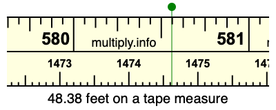 48.38 feet on a tape measure
