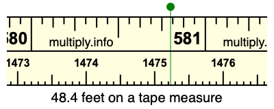 48.4 feet on a tape measure