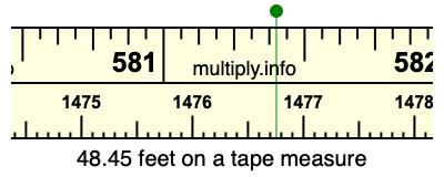 48.45 feet on a tape measure
