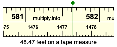 48.47 feet on a tape measure