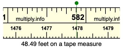 48.49 feet on a tape measure