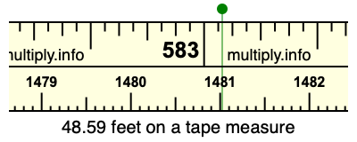 48.59 feet on a tape measure