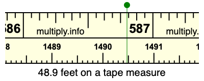 48.9 feet on a tape measure