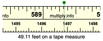 49.11 feet on a tape measure