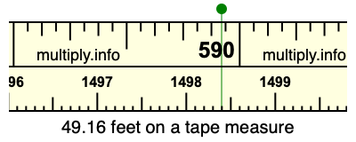 49.16 feet on a tape measure