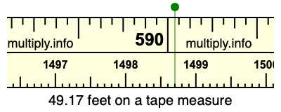 49.17 feet on a tape measure