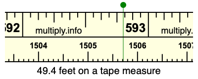 49.4 feet on a tape measure