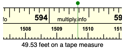49.53 feet on a tape measure
