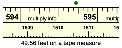 49.56 feet on a tape measure
