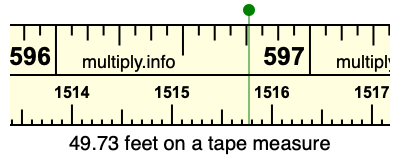 49.73 feet on a tape measure