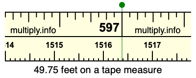 49.75 feet on a tape measure