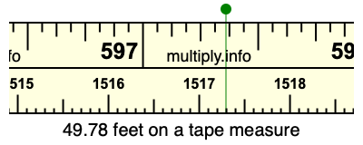 49.78 feet on a tape measure