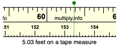 5.03 feet on a tape measure
