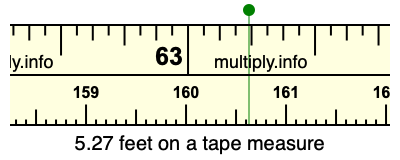 5.27 feet on a tape measure