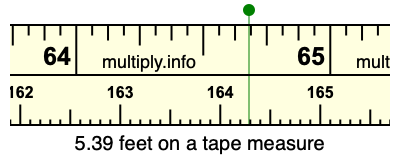 5.39 feet on a tape measure