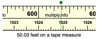 50.03 feet on a tape measure