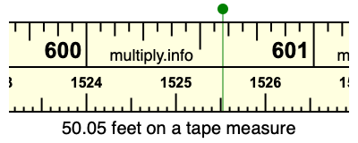 50.05 feet on a tape measure