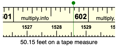 50.15 feet on a tape measure