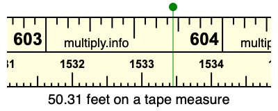 50.31 feet on a tape measure