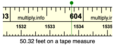 50.32 feet on a tape measure