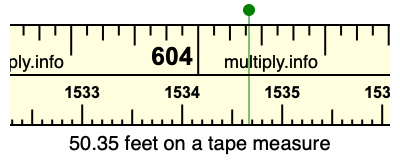 50.35 feet on a tape measure