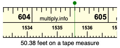 50.38 feet on a tape measure