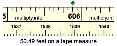 50.49 feet on a tape measure