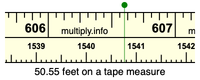 50.55 feet on a tape measure