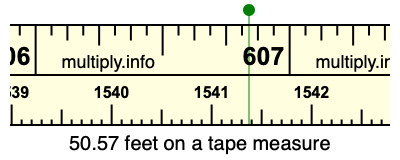 50.57 feet on a tape measure