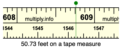 50.73 feet on a tape measure