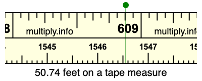 50.74 feet on a tape measure